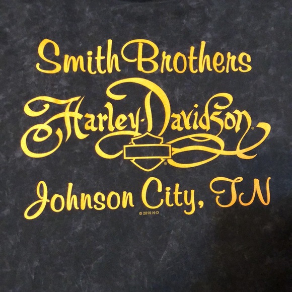 Women’s Harley Davidson Black Distressed Purple Sunrise Biker Top Shirt Blouse - Picture 3 of 7